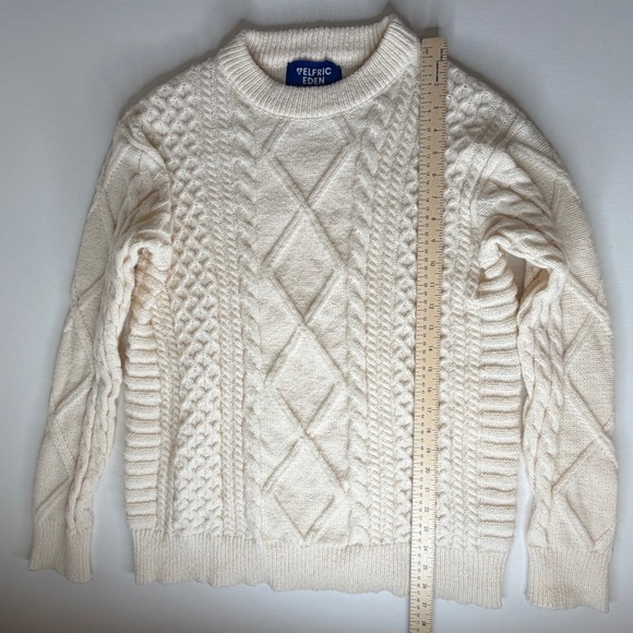 Aelfric Eden Cream Cable Knit Sweater Medium Fisherman Minimalist Cozy Neutral - Picture 11 of 12